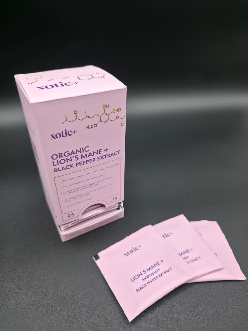 Xotic+ Organic Lion's Mane Extract (1g × 24 Sachets)