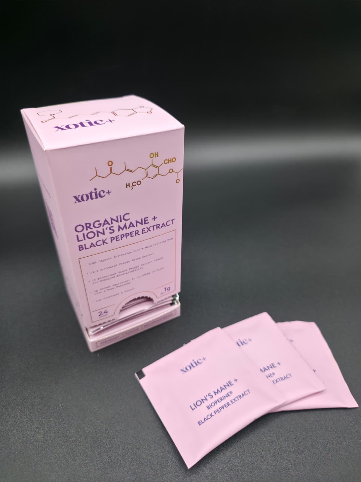 Xotic+ Organic Lion's Mane Extract (1g × 24 Sachets)