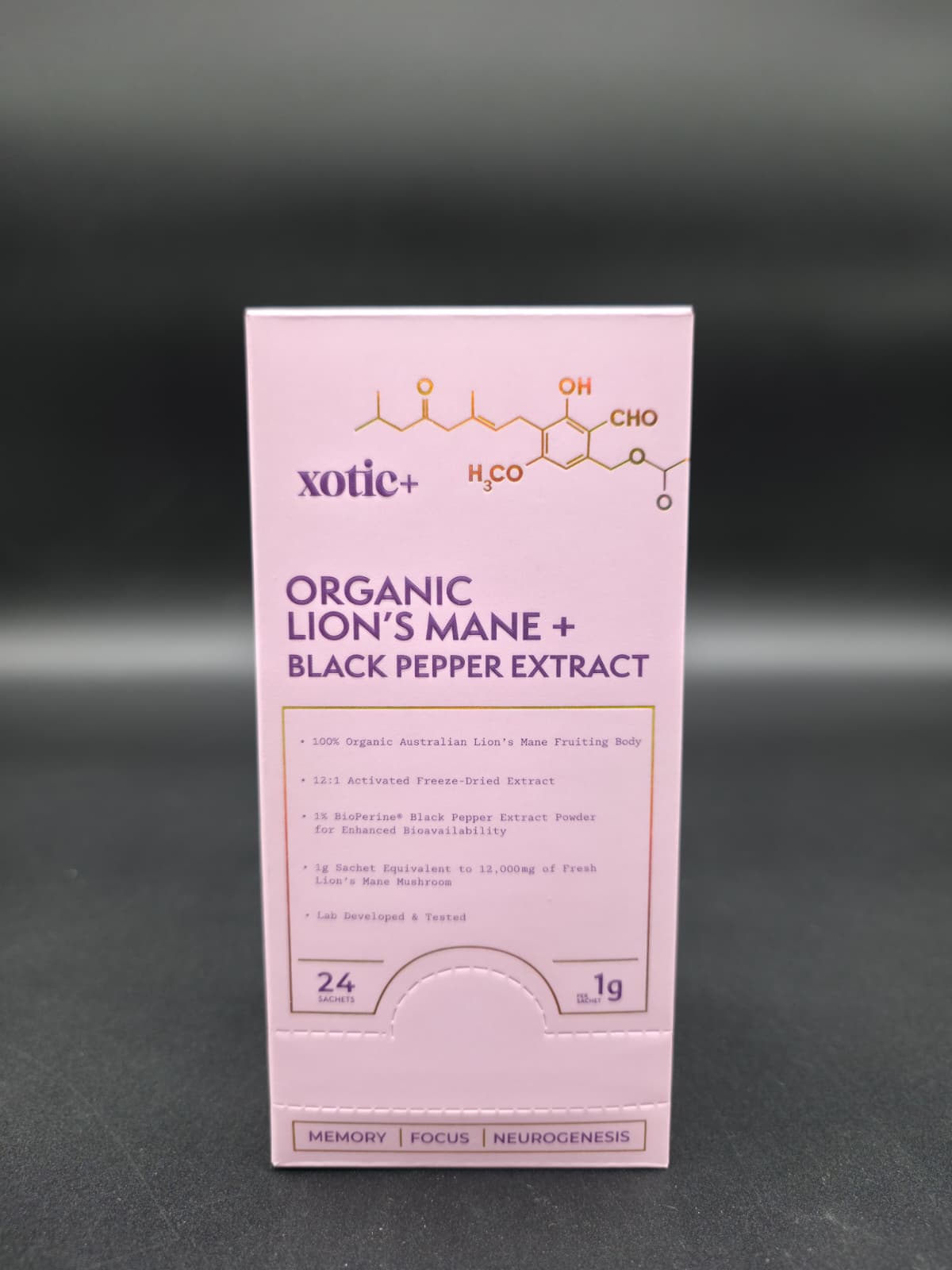 Xotic+ Organic Lion's Mane Extract (1g × 24 Sachets)