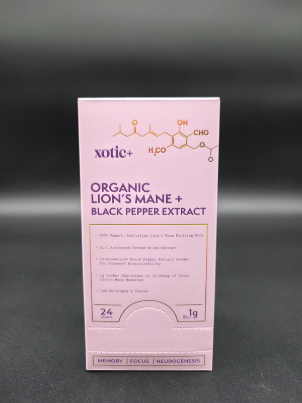 Xotic+ Organic Lion's Mane Extract (1g × 24 Sachets)
